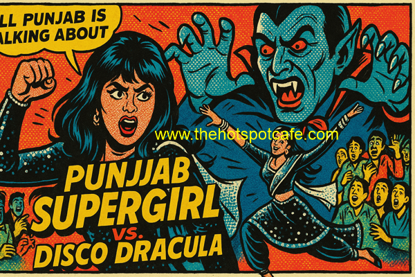 Punjabi Supergirl vs Disco Dracula  Tin Sign